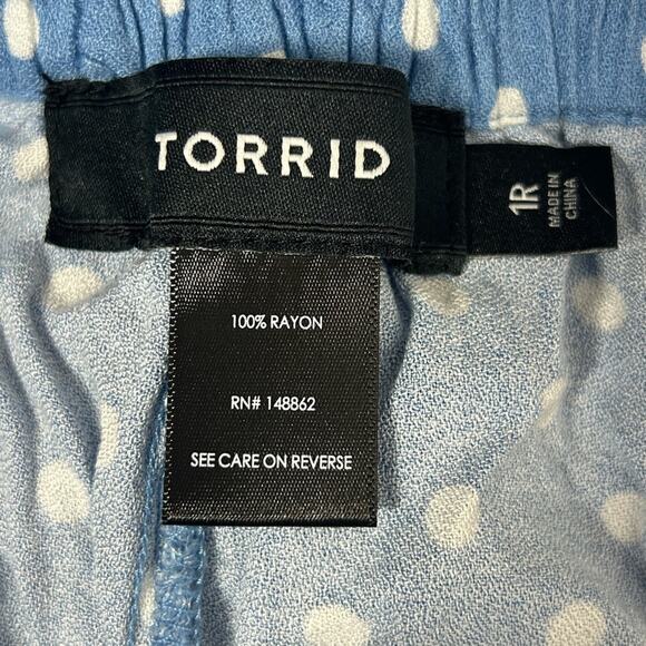 Torrid Blue Polka Dot Wide-Leg Jumpsuit Size 1X – Chic & Flowy - Picture 12 of 15